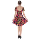 Red Floral Collage Print Design 2 Short Sleeve Bardot Dress View2