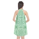 Ornamental Green Halter Neckline Chiffon Dress  View2