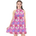 Colorful Cherubs Pink Halter Neckline Chiffon Dress  View1