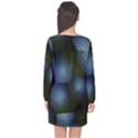 Fractal Rendering Background Green Long Sleeve Chiffon Shift Dress  View2