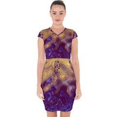 Fractal Rendering Background Capsleeve Drawstring Dress  by Pakrebo