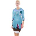 Pig Animal Love Quarter Sleeve Hood Bodycon Dress View1