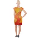 Background Pattern Of Orange Mosaic Cap Sleeve Bodycon Dress View2