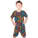 Grubby Colors Kaleidoscope Pattern Kids  Tee and Shorts Set View1