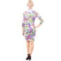 Mosaic Colorful Pattern Geometric Quarter Sleeve Hood Bodycon Dress View2