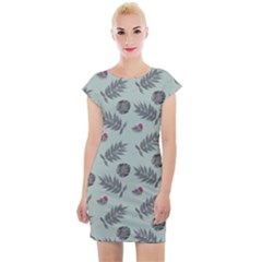 Tropical Pattern Cap Sleeve Bodycon Dress by LoolyElzayat