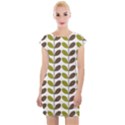 Leaf Plant Pattern Seamless Cap Sleeve Bodycon Dress View1