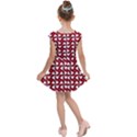 Graphic Heart Pattern Red White Kids  Cap Sleeve Dress View2