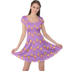 Cotton Candy Pattern Violet Cap Sleeve Dress by snowwhitegirl