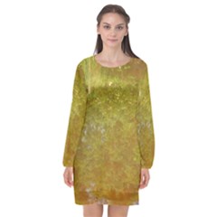 Lake Reflection Long Sleeve Chiffon Shift Dress  by okhismakingart