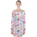 Donut pattern with funny candies Long Sleeve Off Shoulder Dress View1