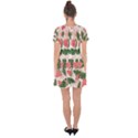 Tropical Watermelon Leaves Pink and green jungle leaves retro Hawaiian style Drop Hem Mini Chiffon Dress View2