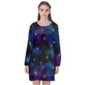 Serene Space Long Sleeve Chiffon Shift Dress  View1