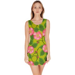 Roses Flowers Pattern Bud Pink Bodycon Dress by HermanTelo