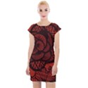 Background Abstract Red Black Cap Sleeve Bodycon Dress View1