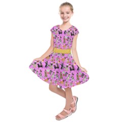 Puppy Party Kids  Short Sleeve Dress by 100rainbowdresses