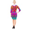 Roses In  Stunning Rainbows Quarter Sleeve Hood Bodycon Dress View2