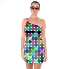 Geometric Background Colorful One Soulder Bodycon Dress by HermanTelo