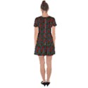 Black Denim And Roses Drop Hem Mini Chiffon Dress View2