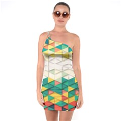 Background Triangle One Soulder Bodycon Dress by HermanTelo