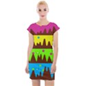 Illustration Abstract Graphic Rainbow Cap Sleeve Bodycon Dress View1