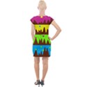 Illustration Abstract Graphic Rainbow Cap Sleeve Bodycon Dress View2