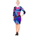 Memphis Pattern Geometric Abstract Quarter Sleeve Hood Bodycon Dress View2