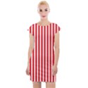 Diamond Red Red White Stripe Skinny Cap Sleeve Bodycon Dress View1