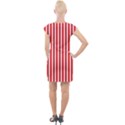 Diamond Red Red White Stripe Skinny Cap Sleeve Bodycon Dress View2