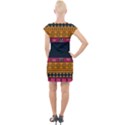 Diamond Red Black Pink Orange African Print Cap Sleeve Bodycon Dress View2