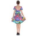 Pond Abstract  Short Sleeve Bardot Dress View2