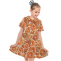 Oranges Background Texture Pattern Kids  Short Sleeve Shirt Dress View1