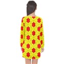 Pattern Red Star Texture Star Long Sleeve Chiffon Shift Dress  View2