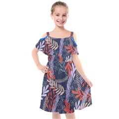 Summer Leaves Kids  Cut Out Shoulders Chiffon Dress by charliecreates