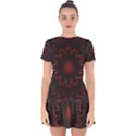 Fractal Glowing Abstract Digital Drop Hem Mini Chiffon Dress View1