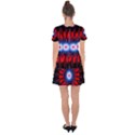 Red White Blue Burst Fractal Drop Hem Mini Chiffon Dress View2