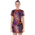 Multicolor Multi Color Circles Drop Hem Mini Chiffon Dress View1