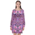 World Wide Blooming Flowers In Colors Beautiful Long Sleeve Chiffon Shift Dress  View1