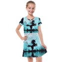 Wonderful Unicorn Silhouette In The Night Kids  Cross Web Dress View1