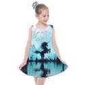 Wonderful Unicorn Silhouette In The Night Kids  Summer Dress View1