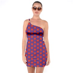 Blue Pattern Texture One Soulder Bodycon Dress by HermanTelo