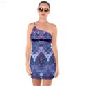 Blue Elegance Elaborate Fractal Fashion One Soulder Bodycon Dress View1