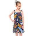 Colorful birds in nature Kids  Overall Dress View1