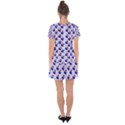 Retro Blue Cherries Drop Hem Mini Chiffon Dress View2