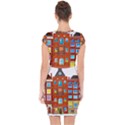 Town Buildings Old Brick Building Capsleeve Drawstring Dress  View2