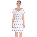 Red Unicorn Short Sleeve Bardot Dress - White Feet  View1