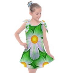 Seamless Repeating Tiling Tileable Flowers Kids  Tie Up Tunic Dress by Wegoenart