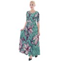 Vintage Floral Pattern Half Sleeves Maxi Dress View1