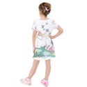 Illustration Vector Unique Unicorn Kids  Short Sleeve Velvet Dress View2