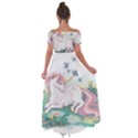 Illustration Vector Unique Unicorn Off Shoulder Open Front Chiffon Dress View2